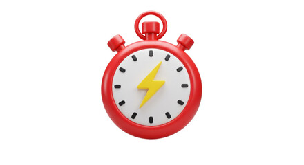 Stopwatch Time: A red and white stopwatch with a yellow lightning bolt icon, symbolizing speed and efficiency. It's the perfect visual for conveying a sense of urgency, time management.