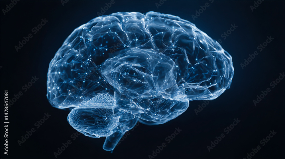 Aufkleber human brain neural network ai artificial intelligence deep learning technology concept render illust