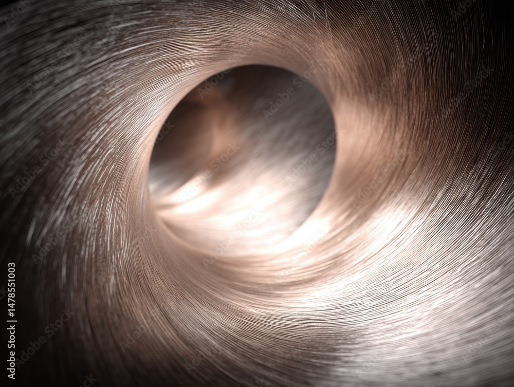 Fototapete Abstract tunnel perspective with textured walls and light at the end of the passage way in studio shot