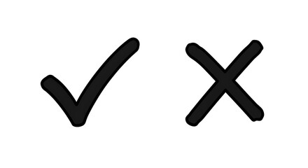 Bold Strokes: Hand-Drawn Yes and No Symbols