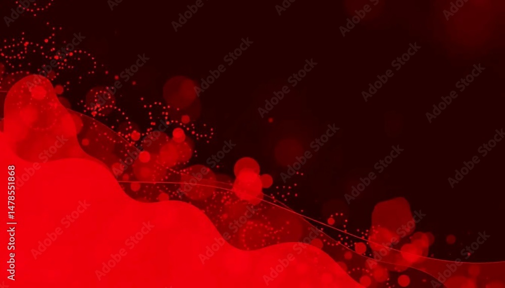 Poster abstract red background with bokeh effect