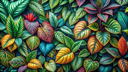 Hand-Painted Floral Wall Art Pattern, Botanical Design, Deep Focus, High-Resolution Print