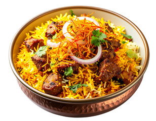 Authentic Indian Biryani with Aromatic Spices, Isolated on Transparent Background
