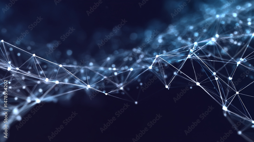 Poster abstract networking background with connected dots and lines for technology concept design