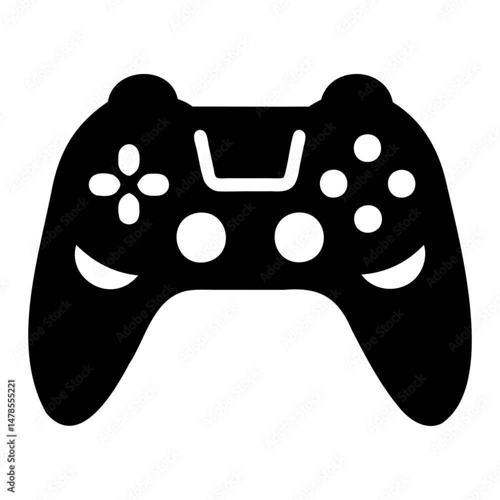 Poster silhouette of a game controller in black vector style isolated on transparent background for gaming 