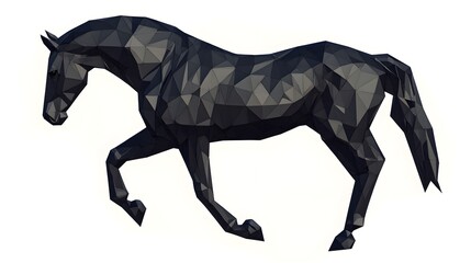 Obraz premium Low-poly, digital illustration of a running horse.