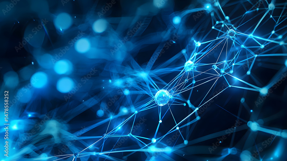 Poster visualizing ai neural networks in digital art abstract space digital artwork virtual environment dyn