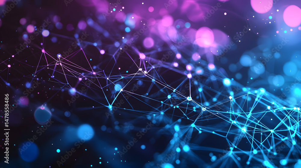 Poster visualizing ai neural networks abstract digital art digital space graphic design cosmic environment 