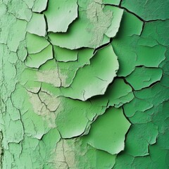 Obraz premium Close-up of Green Paint Peeling and Cracking on Metal Surface in Abstract Style with Macro Lens