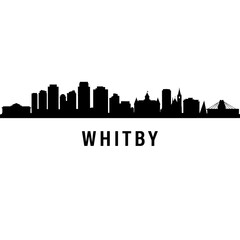 Obraz premium Whitby Skyline with England Cityscape, and Black Silhouette.
