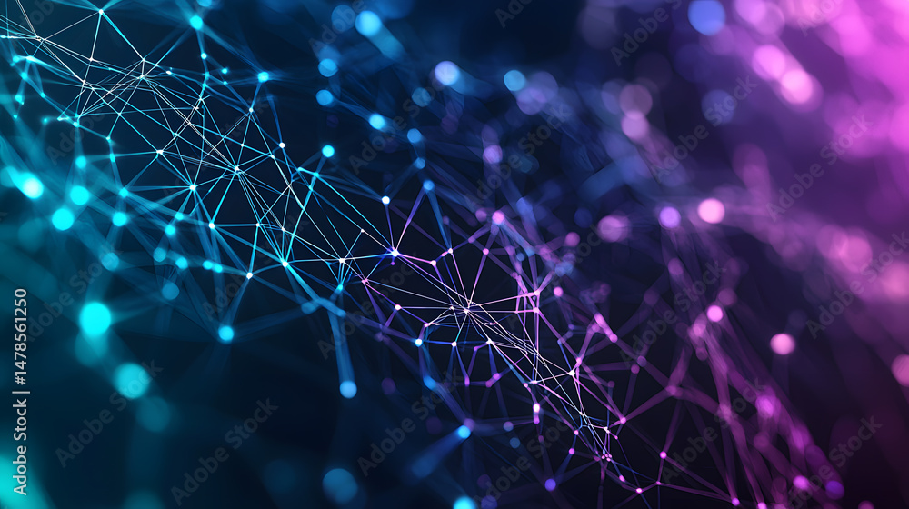 Poster visualize abstract ai neural network digital realm minimalist design futuristic environment immersiv