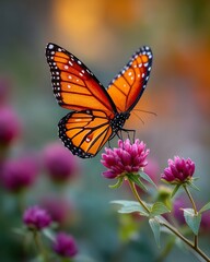 Fototapeta premium Monarch Butterfly on Flower