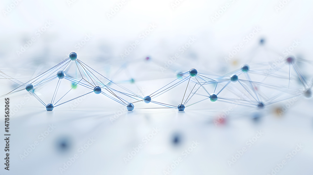 Poster visualizing abstract ai neural networks digital realm graphic representation high-tech environment a