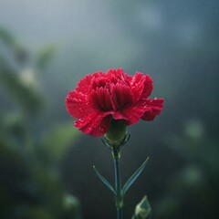 A Close-Up of a Anyelir with Water Droplets