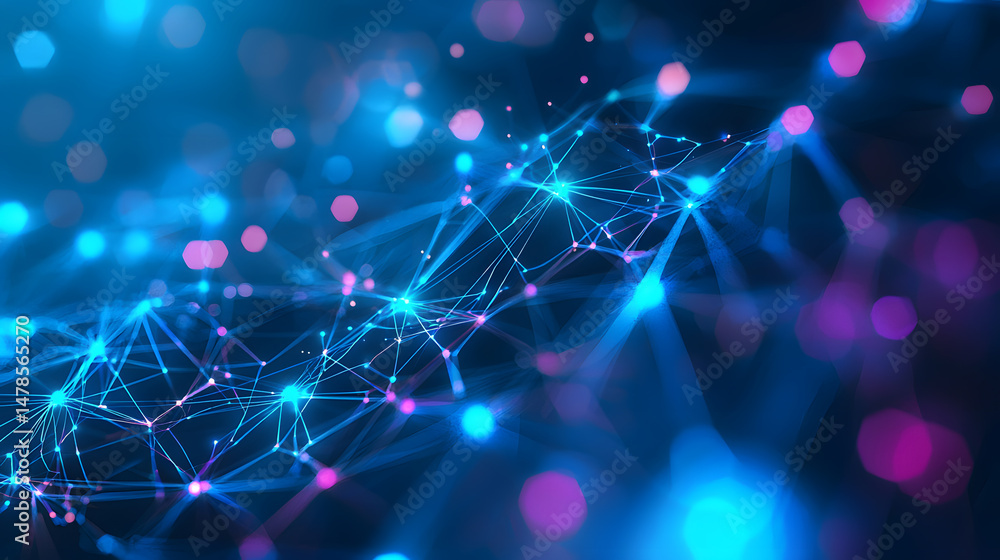 Poster visualizing ai neural networks in abstract forms digital realm graphic representation futuristic env
