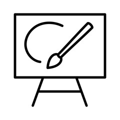 Painter Job with Canvas and Brush