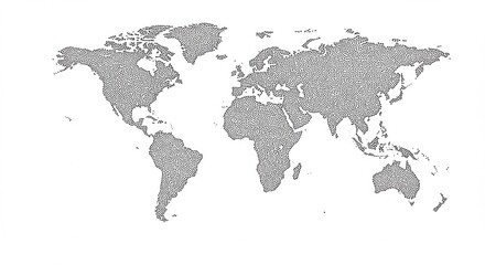 Fototapeta premium Dotted world map isolated on white background for presentations and infographics.