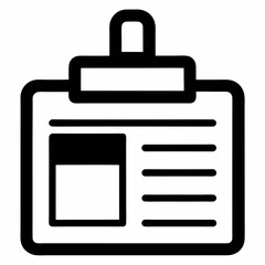 Press card vector icon on white background.