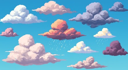 Celestial Hues: A Digital Painting of Cloudscapes