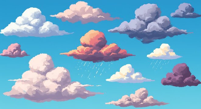 Celestial Hues: A Digital Painting of Cloudscapes