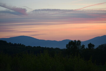 sunset in the mountains
