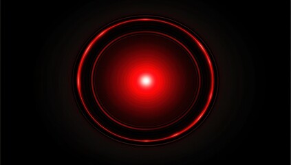 Red circle with glowing rings on dark background Concentric circles create a central radiant point of red light