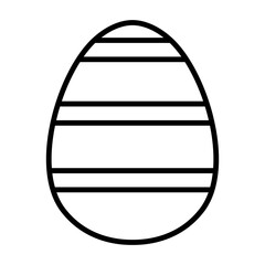 Egg Painted with Vertical Lines