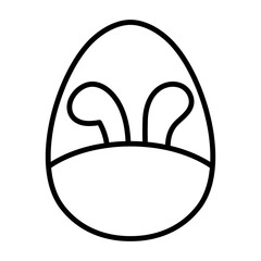 Egg with Bunny Ears in Center