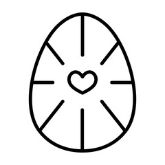Egg with Heart Highlight and Stripes