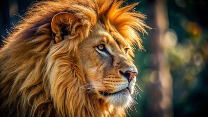 Fototapeta premium Majestic Lion Mane Texture: Close-up Detailed Stock Photo