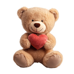 Obraz premium Soft Plush Teddy Bear Holding a Heart