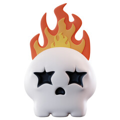  3D Illustration Fire Skull