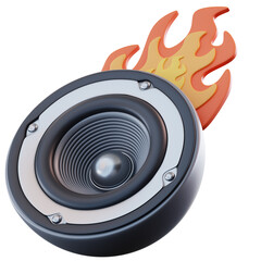 3D Illustration Fire Speaker