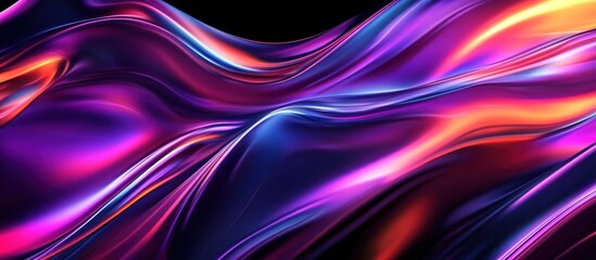Abstract technology banner design. Digital neon lines on black background.