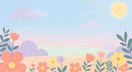 Fototapeta premium Pastel Meadow Dreams