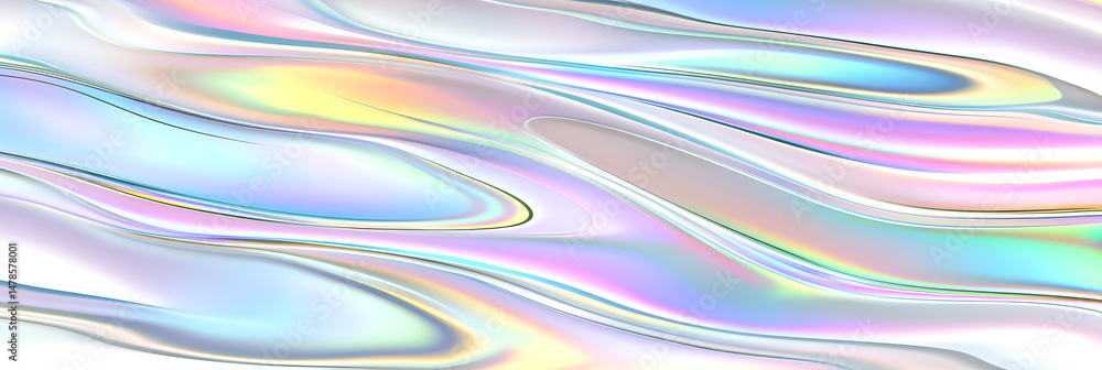 Poster abstract fluid iridescent background with smooth swirling shapes in a vibrant and modern color palet