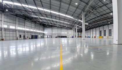 Vast Industrial Warehouse Interior: Modern Architecture and Spacious Design