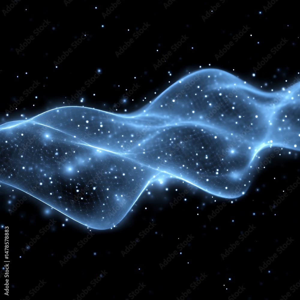 Poster abstract ethereal light waves flowing through space. a mesmerizing display of light and energy, with