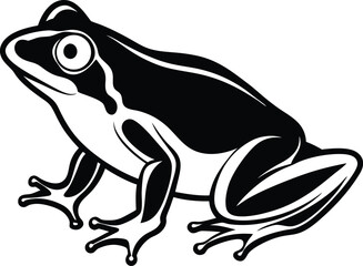 Frog Silhouette Vector Illustration In White Background
