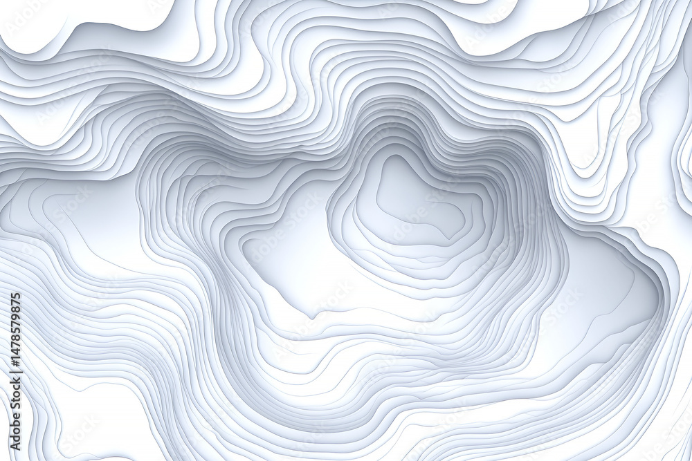 Poster abstract layered topography design featuring shades of white creating a minimalist and modern artwor