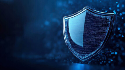 Fototapeta premium Cyber security system technology. Secure information privacy. Crime network technology. A blue background