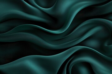 Obraz premium Abstract teal fabric texture background with flowing waves and elegant folds studio shot for graphic design and fashion