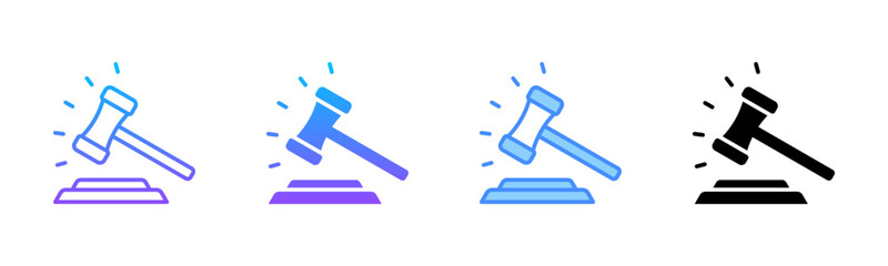 Gavel Multi Style Icon Set