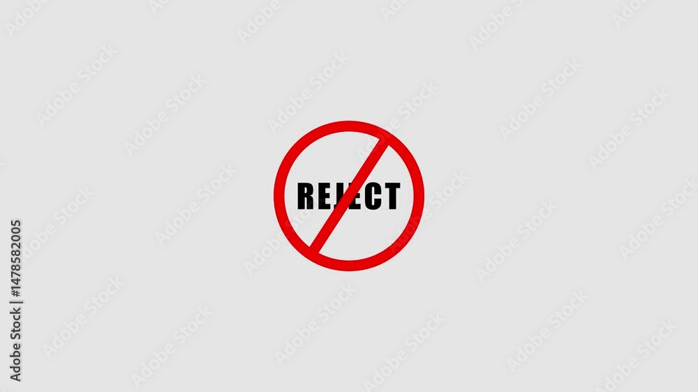 Poster wrong error reject negative stop warning no cancel sign symbol animation, no sign ,prohibition mark 