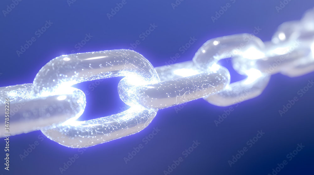 Poster illuminating blockchain dynamics virtual realm digital art futuristic space close-up view glowing ch