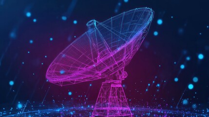Animated icon of a satellite dish transmitting signals