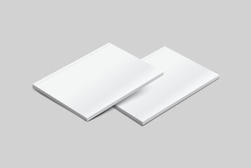 Vector realistic 3d magazine mockup with white blank cover isolated on background. For the business presentation magazine, notebook, booklet, brochure, catalogue or a publisher advertising corporate
