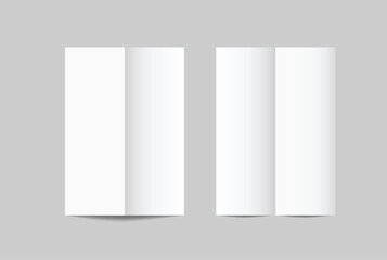 Open Leaflet, bi fold mockup template .Blank paper, thank you card, notecards, note paper, greeting card, wedding invitation, postcard, brochure or any creative work for presentation of your design
