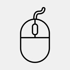 Icon mouse. Computer components elements. Icon in line style.
