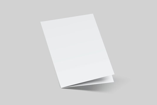 Open Leaflet, bi fold mockup template .Blank paper, thank you card, notecards, note paper, greeting card, wedding invitation, postcard, brochure or any creative work for presentation of your design
